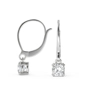 Maleah Cushion Cut Double Prong Earrings Leverback - Nivetta